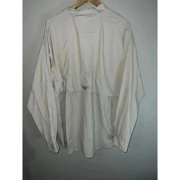 COLUMBIA PFG UPF30+ Long Sleeve 100% Nylon Vented Beige/Tan Size XL - Picture 3 of 4
